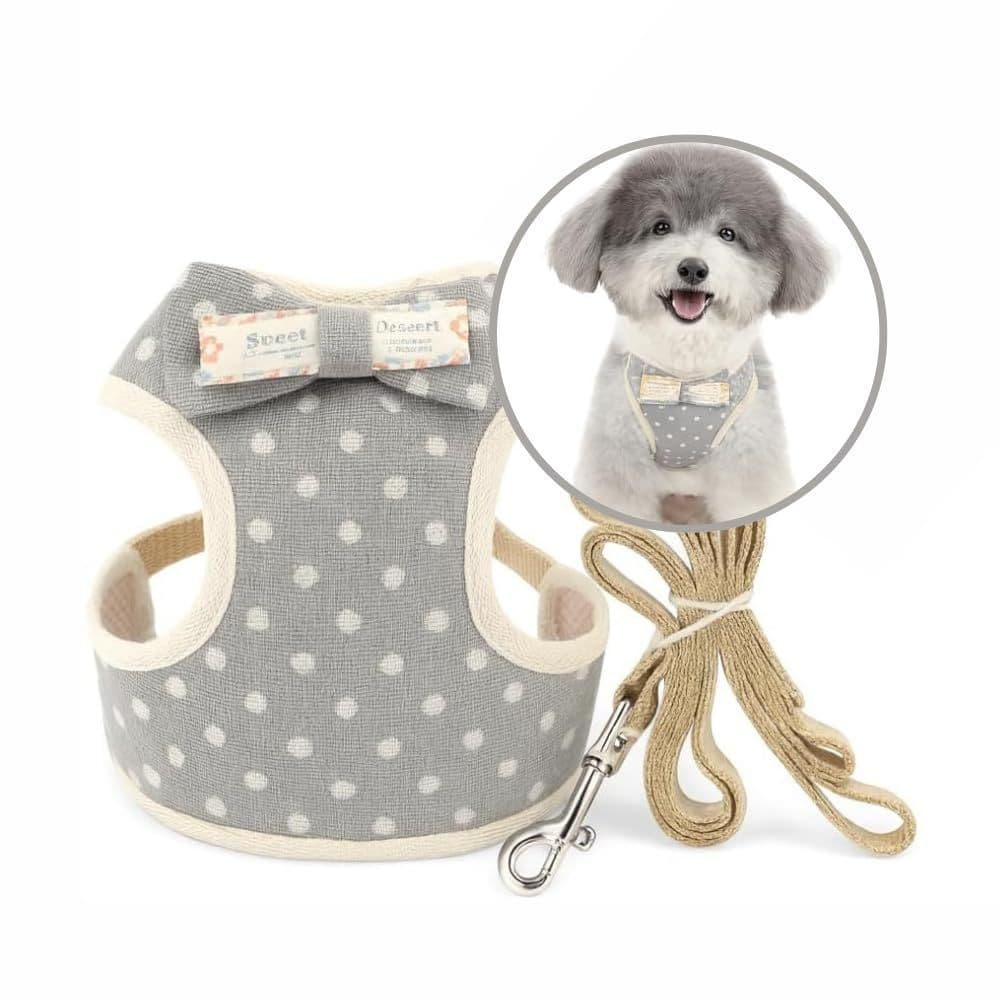 Guia Peitoral para Cachorro Tamanho M- Peitoral com Guia para Pets - Coleira Ajustável para Cães Pequenos e Médios, Ciza