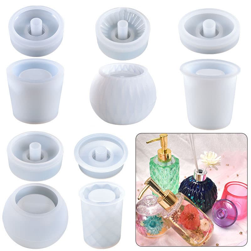 Garrafa De Aromaterapia DIY Molde De Silicone Frasco De Loção Dispensador De Sabão Resina UV Epóxi Manual Decoração De C