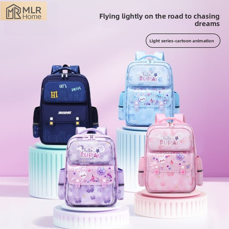 Mochilas de proteção de cume para meninos e meninas, bolsas escolares/grande capacidade, leves/fivelas de peito com red