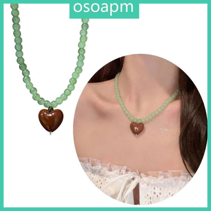 OSO Pastel Coração Frisado Camadas Colar Pingente Neckchain Para E Adolescentes