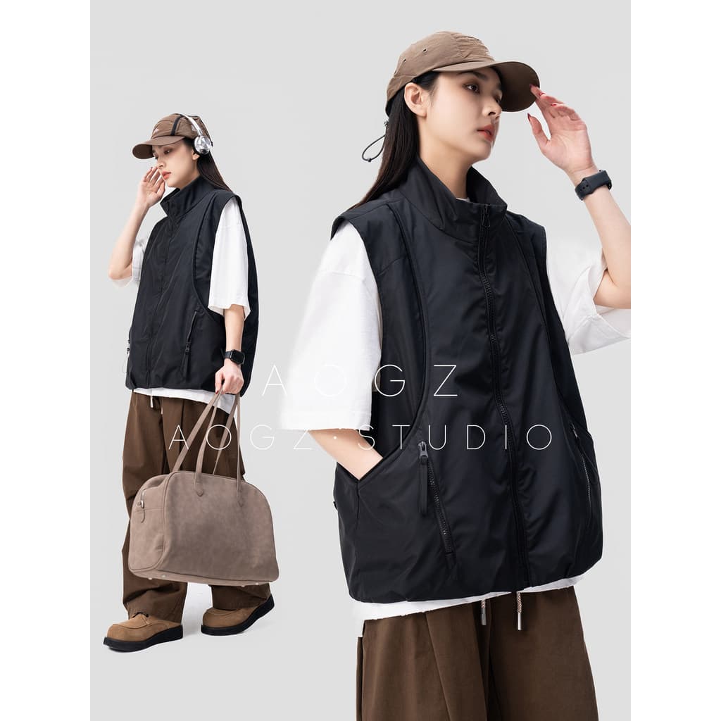 AOGZ ao ar livre Super bonito colete masculino primavera verão rufião estilo bonito leve função de desgaste exterior col