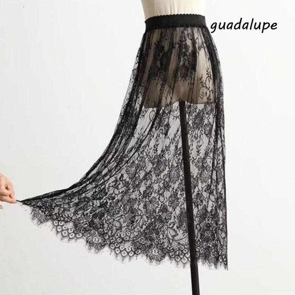 Saia De Segurança GUADALUPE Anágua , Renda Cheongsam De 75 Cm , Feminina Com Forro De Cintura Alta