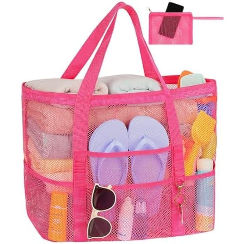 Bolsa De Praia De Malha Essentials Para Férias – Grande Piscina Mulheres , Acessórios Essenciais E