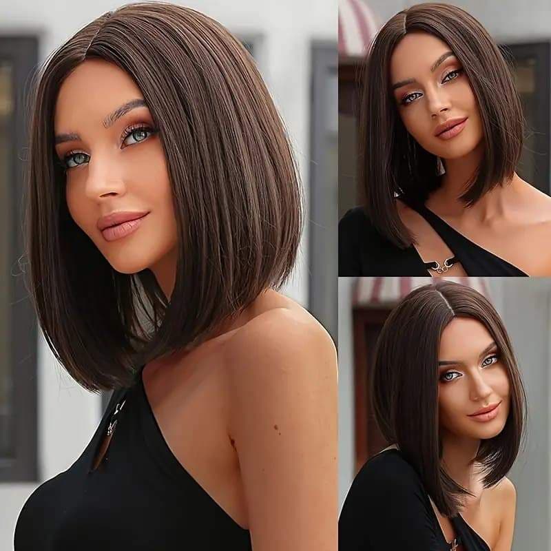 Peruca Curta Lace Wig Bio Fibra Macia 40cm 160g Top Hair RIANA