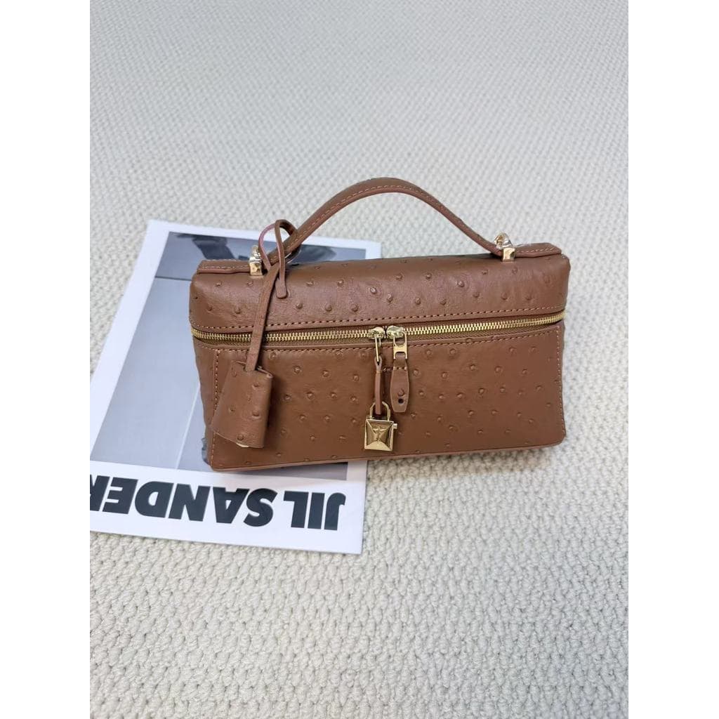 Bolsa de ombro feminina primavera verão, bolsa cosmética texturizada, bolsa transversal de couro genuíno de 2026 estilos