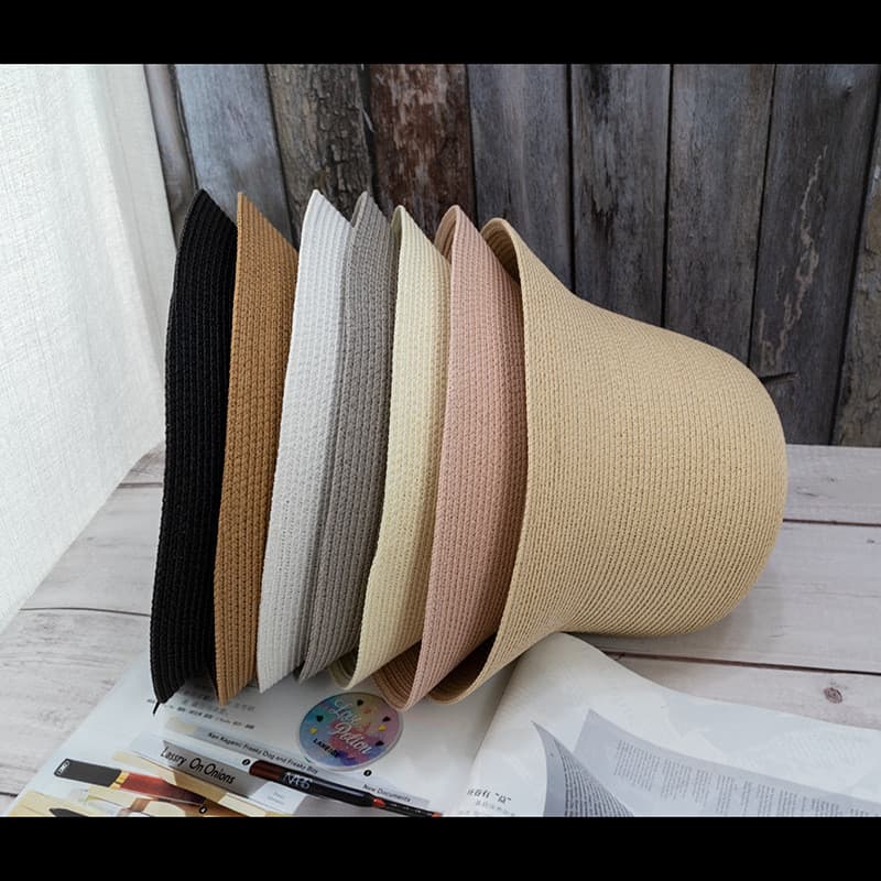 Chapéu de palha feminino verão fresco versão coreana em forma de sino Retro All-Match balde chapéu respirável estilo fin