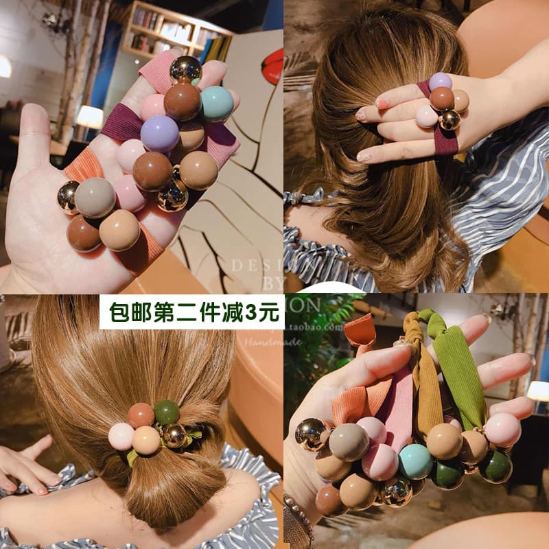 30% de desconto frete grátis coreia Dongdaemun mesmo estilo grânulo corda de cabelo cabeça corda anel de cabelo corda de