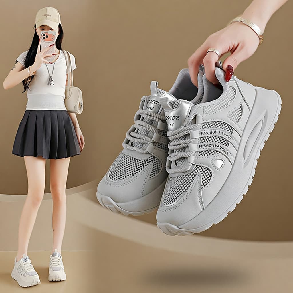 Ins na moda versão coreana novo estilo papai sapatos femininos verão estudante esportes sapatos casuais malha respirável