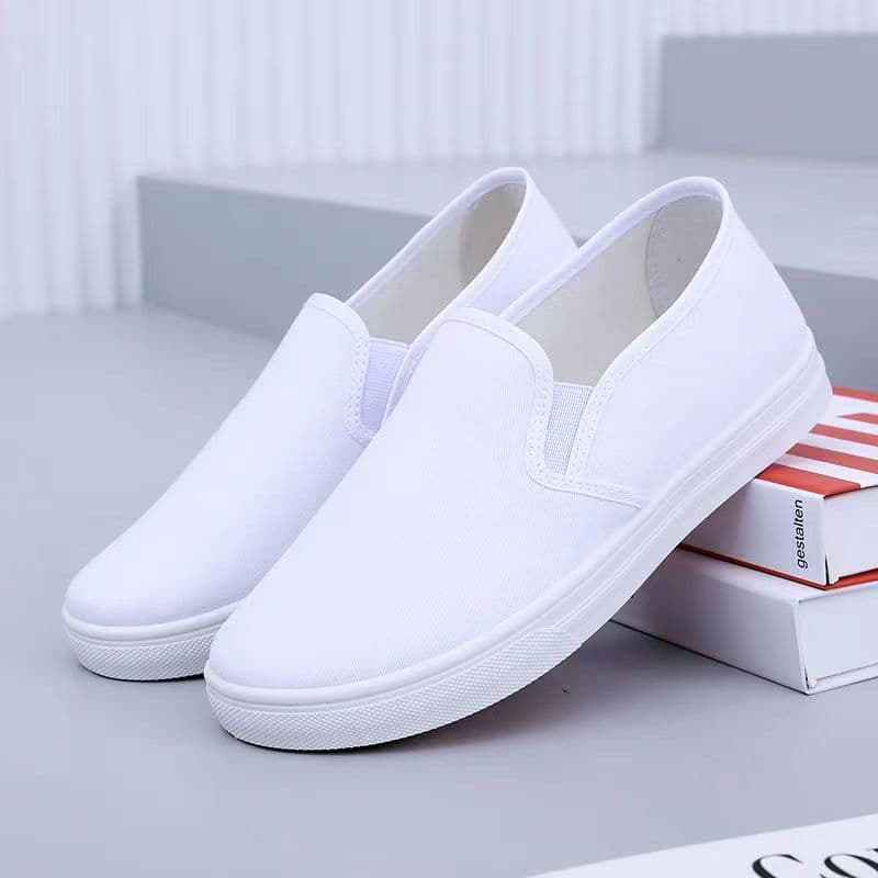 Primavera verão branco velho pequim sapatos de lona leve confortável sapatos de enfermeira masculino deslizamento-em sol