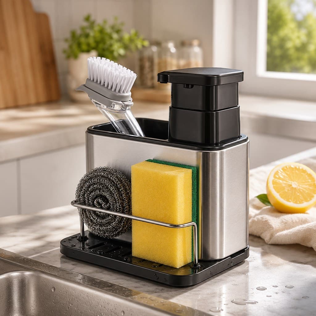 Porta Talheres Escorredor Organizador em Aço Inox para Cozinha