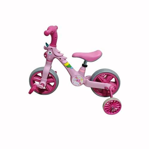 Bicicleta Infantil Com Rodinhas Unicórnio Rosa Estabilidade Conforto Diversao Seguro Design Encantador Facil Aprendiz...