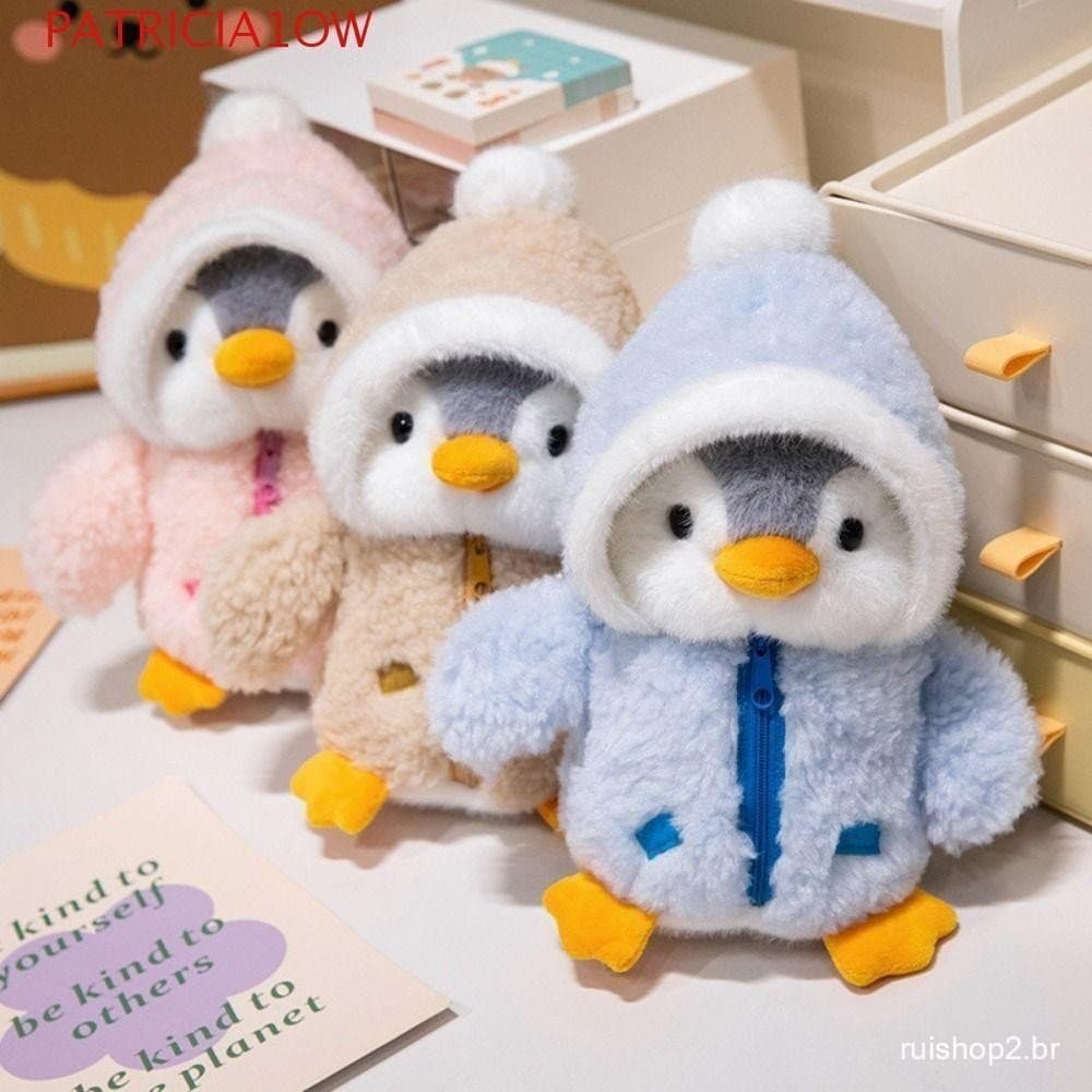 Pinguim Com Chapéu De Brinquedo De Pelúcia , Usando Roupas , Chapéus , Boneca De Dormir Reconfortante Para B