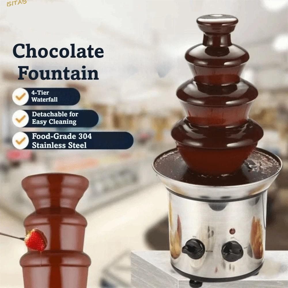 Fonte De Chocolate ISITAB , Torre De Derretimento De 4 Camadas De Aço Inoxidável , Elétrica De Aquecimento Para Fondue