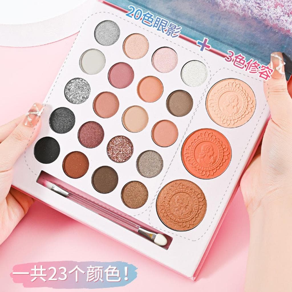 Paleta de sombras genuína de 23 cores, Blush, contorno, destaque, multiuso, fosco, perolado, paleta abrangente, modifica