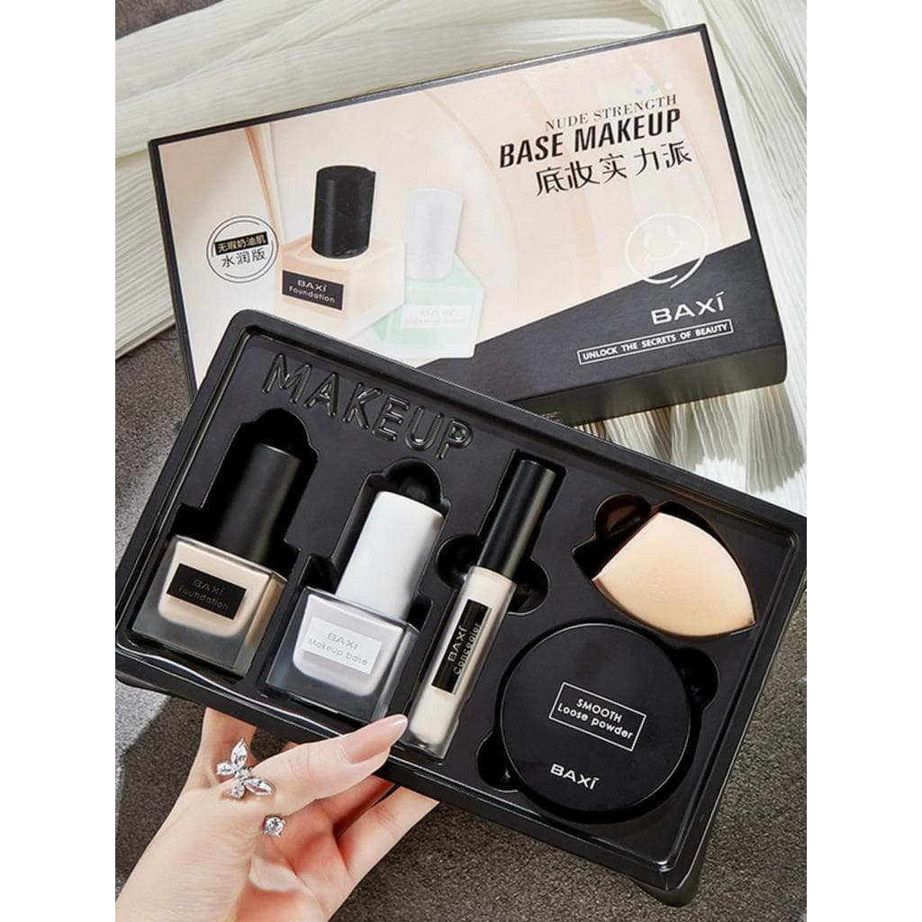 BAXI BAXI Light Face Pequena Densidade da Pele Fundação Iniciante Conjunto de Cinco Peças Beleza Ovo Base Líquida Corret