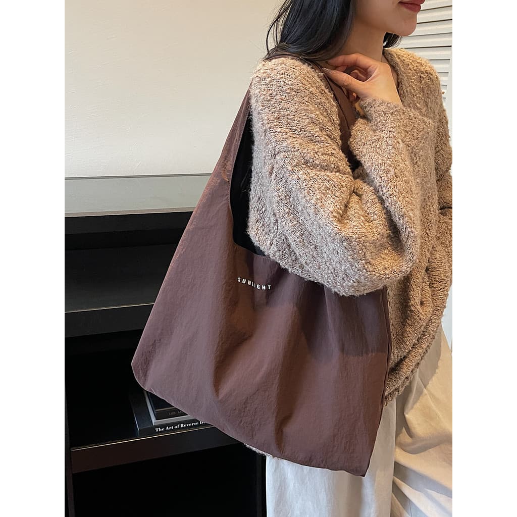 Fino leve portátil saco de compras feminino 2025 outono inverno moda All-Match grande capacidade bolsa de lona Commuter