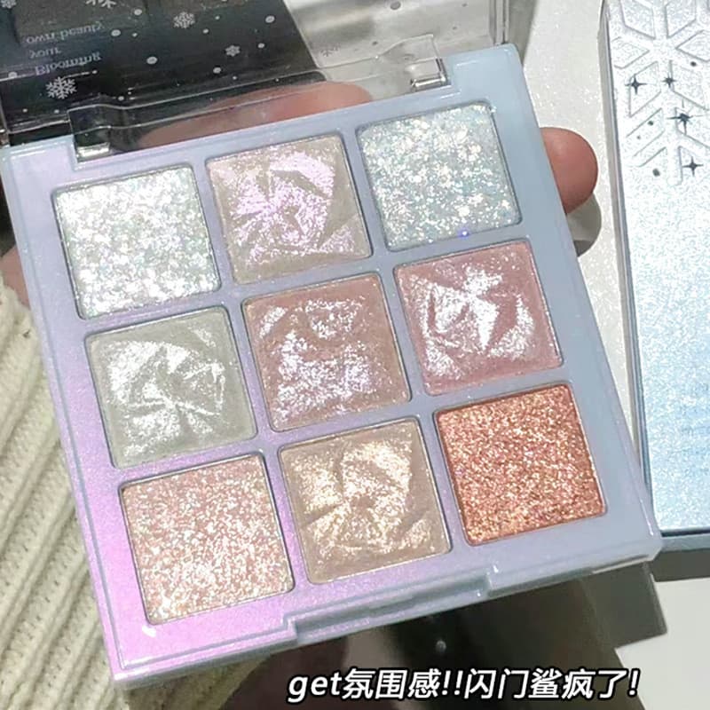 Capelle floco de neve paleta de sombras de nove cores perolado estroboscópio Super brilhante cristal baixa saturação cor