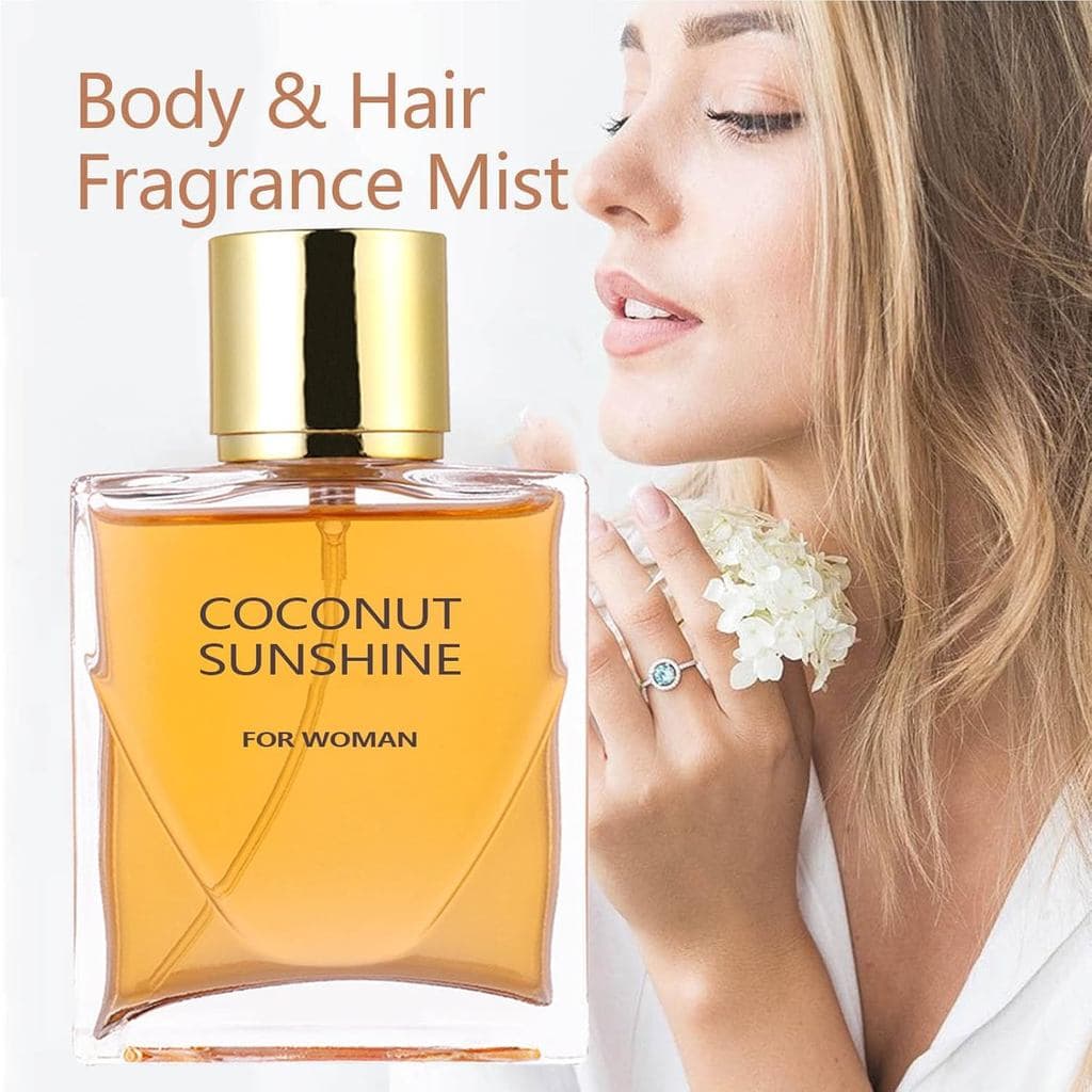Perfume Coconut Sunshine, Perfume Coconut Sunshine para Mulheres, Fragrância de Baunilha para Mulheres (60ml) (Amarelo)