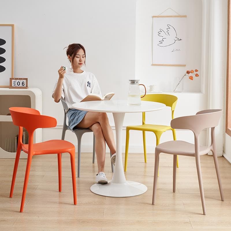Cadeira de plástico encosto nórdico simples mesa jantar cadeira engrossado chifre cadeira adulto doméstico cadeira janta