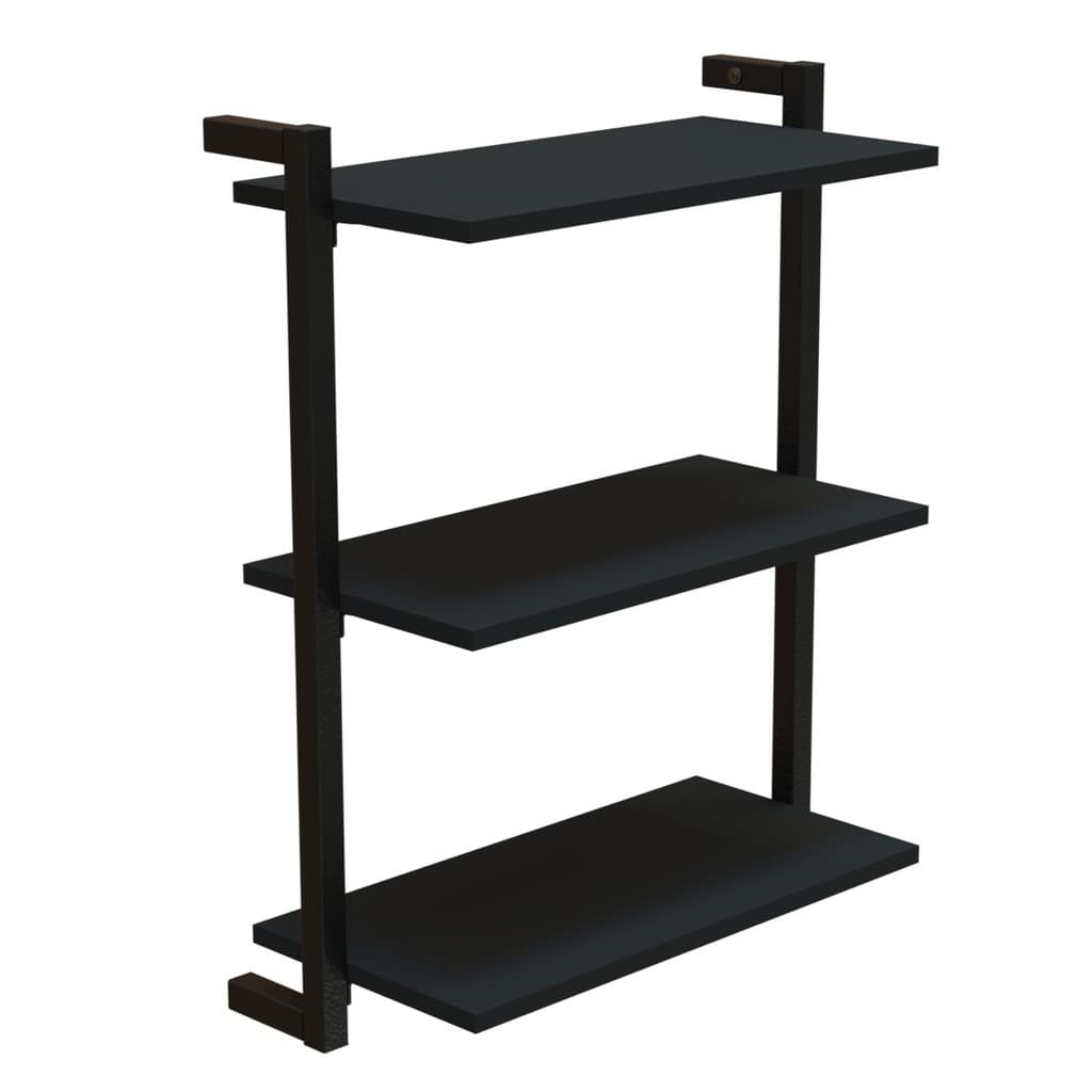 Prateleira Suspensa MDP e Aço Preto D7 Home D-7002 40x55cm