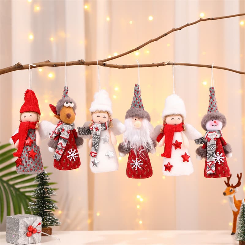 Novo estilo decorações de natal asas criativas anjo velho pingente árvore de natal pequeno pingente presentes para crian
