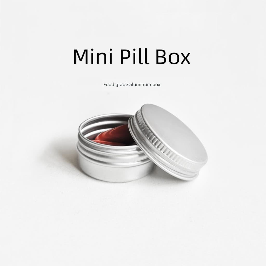 Portátil pequena caixa de comprimidos prata à prova de luz Mini portátil liga de alumínio produto comestível Sub-embalag