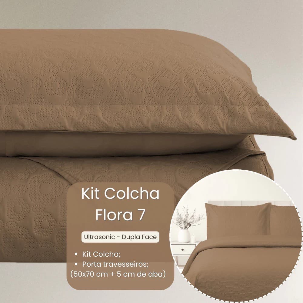 Kit Colcha Cobre Leito Casal Delicada Flora Toque Macio Habitat luxo