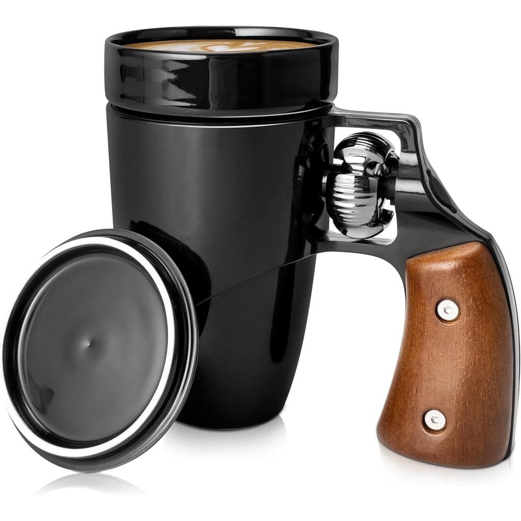 Canecas de Café Criativas VIREESR para Homens, Caneca de Cerâmica Divertida em Forma de Arma, Canecas Revólver, Presente