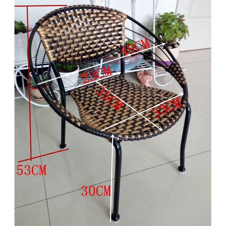 Banqueta de vime cadeira pequena cadeira traseira de rattan cadeira de mesa de jantar cadeira de lazer ao ar livre peque
