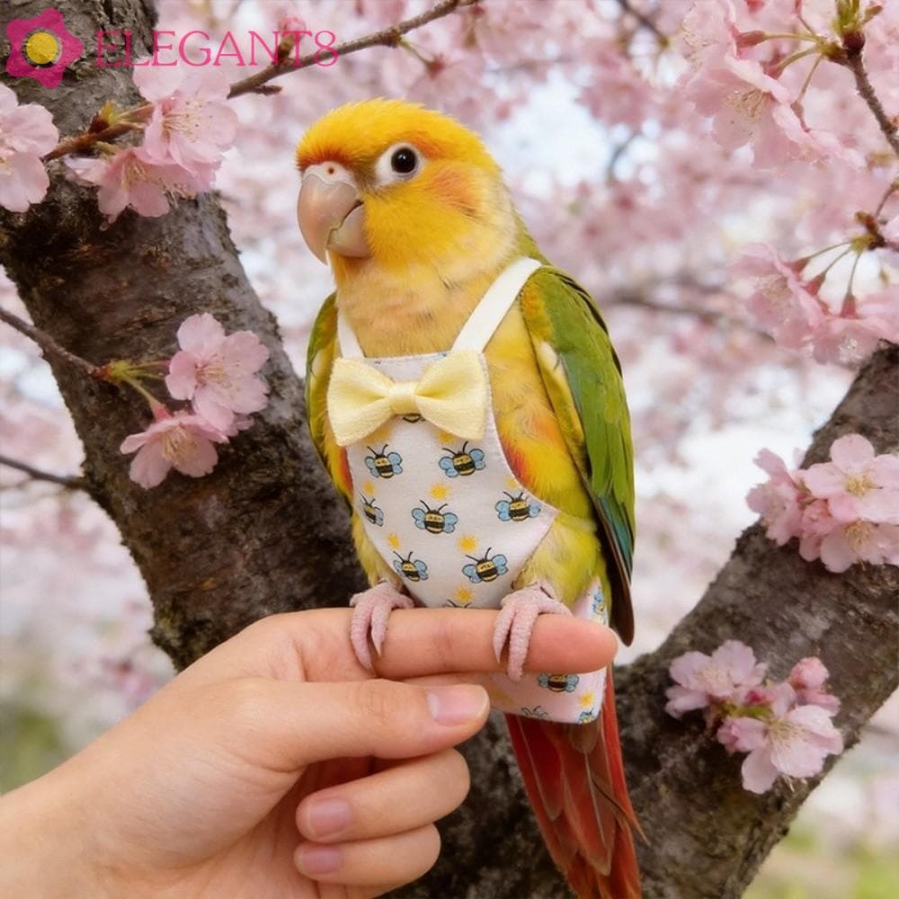 Fralda De Papagaio De Estimação AELEGANT , Pássaro Com Padrão Animal De Desenho Animado Respirável , Colete Gravata Borb