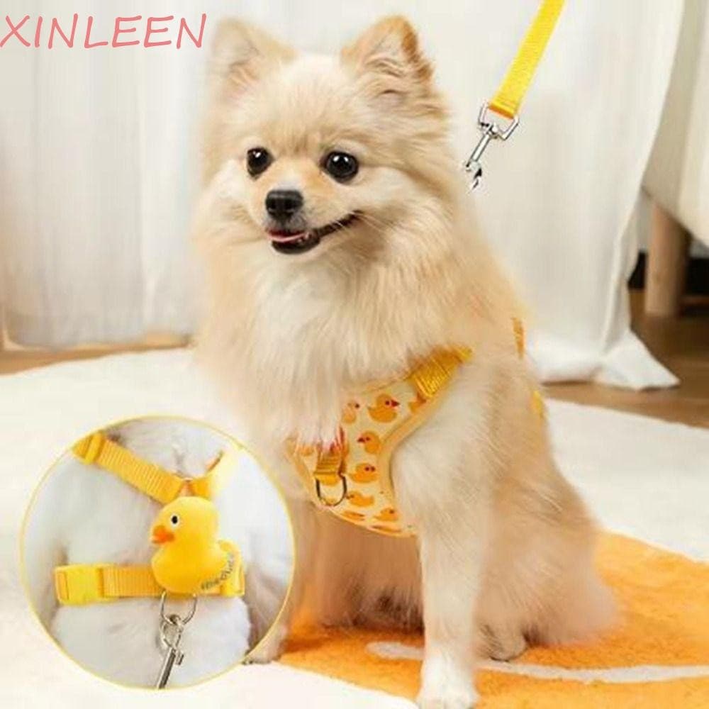 Corda De Cachorro De Pato Amarelo XINLEEN , Arnês Respirável Com Fivela Ajustável , Estilo Colete
