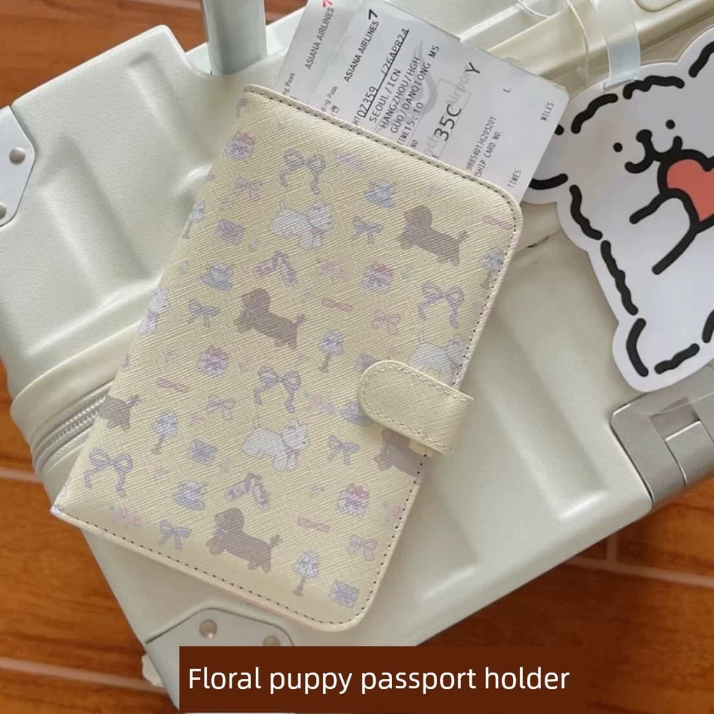 Coreano menina coração Floral filhote de cachorro passaporte titular bonito multifuncional menina titular do cartão bilh
