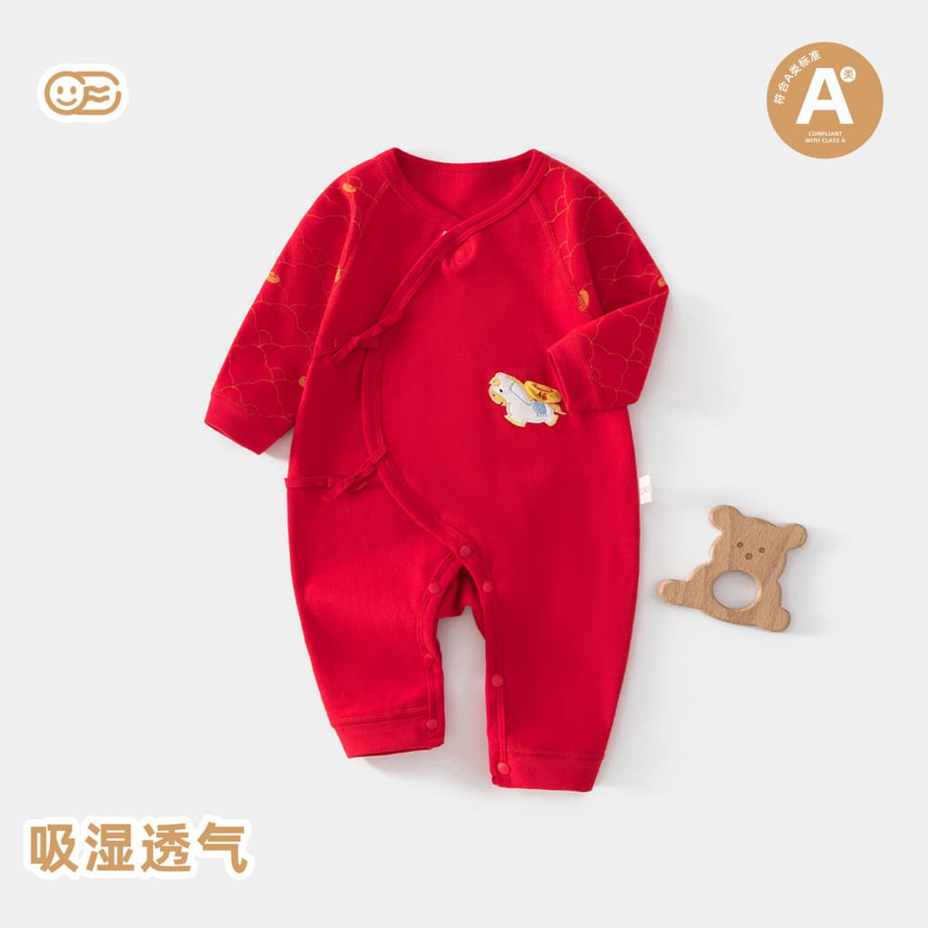 Macacão para bebês recém-nascidos, quatro estações, algodão puro, cavalo, roupas de bebê, cem dias, mês inteiro, ano nov