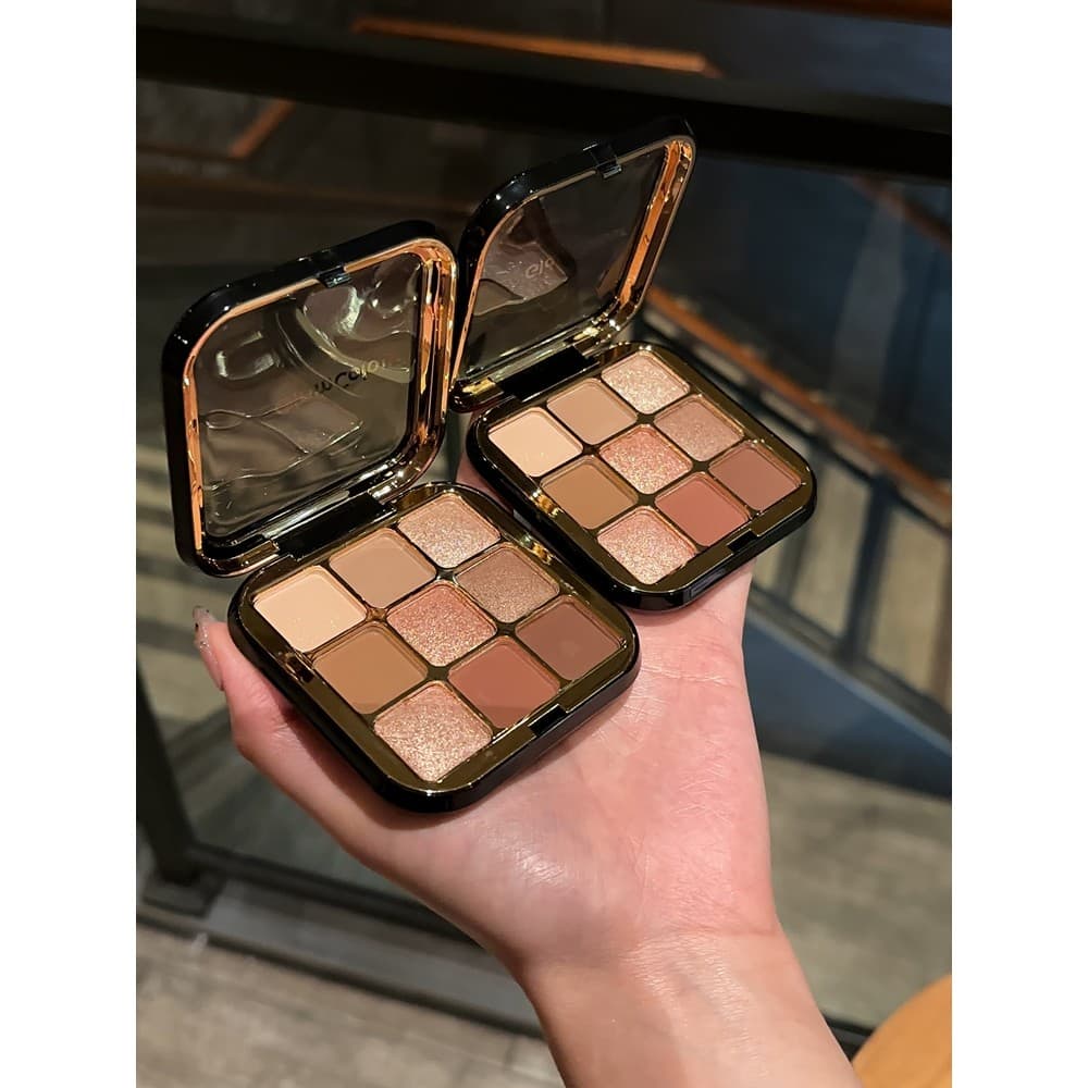 Paleta de sombras de nove cores de cor mágica baixa saturação outono inverno cor marrom sombra luz rosto barato estudant
