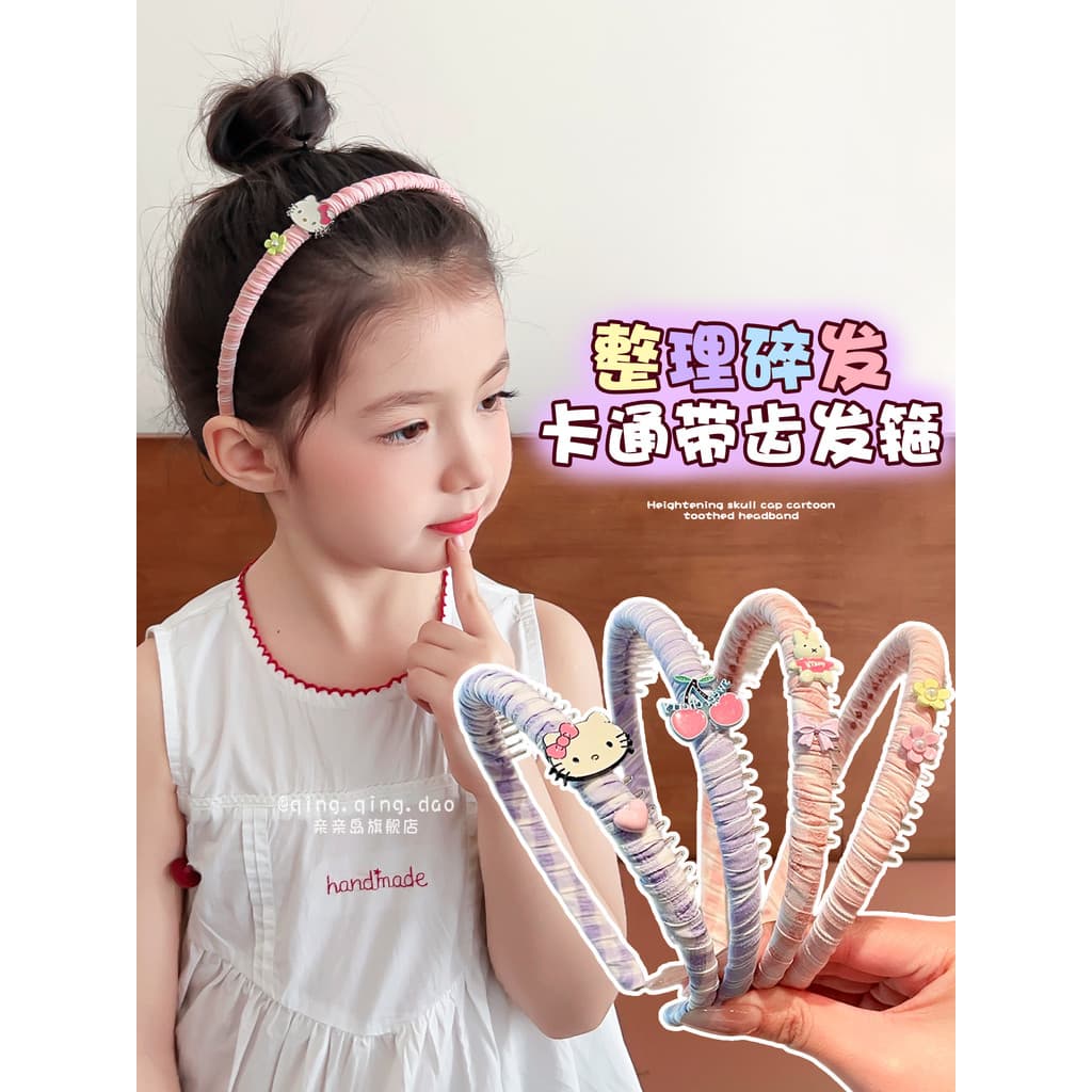 Crianças dos desenhos animados kt gato bandana meninas não estrangular bandana dente Anti-deslizamento bandana franja cl