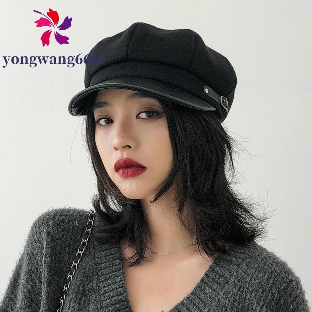 Boné Octogonal Feminino YONGWANG , Boina De Lã Estilo Coreano Para Manter O Calor , Chapéu De Pintor De Inverno Com Topo