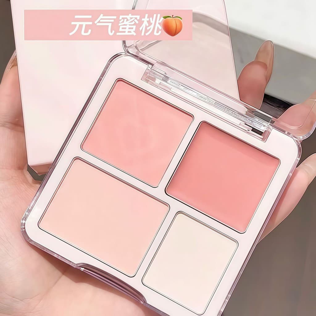 Deus da Atmosfera!Estilo coreano quatro cores blush creme lama brilho de água blush roxo brilho expansão segurando maqui