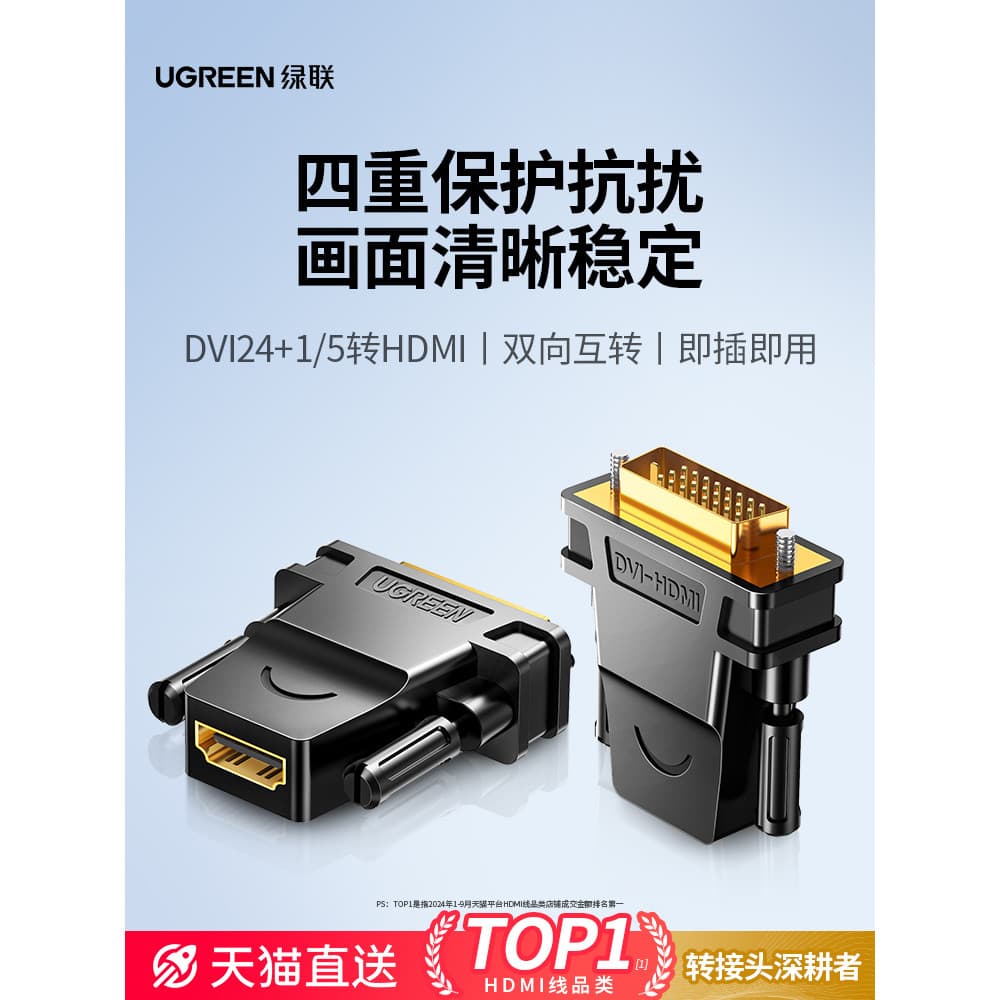 Adaptador Green Link dvi para hdmi HD macho para fêmea Host de computador placa gráfica porta de conversão de exibição d