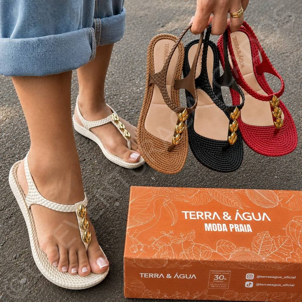 SANDÁLIA FEMININA ORTOPÉDICA TERRA E ÁGUA ESPORÃO FASCITE