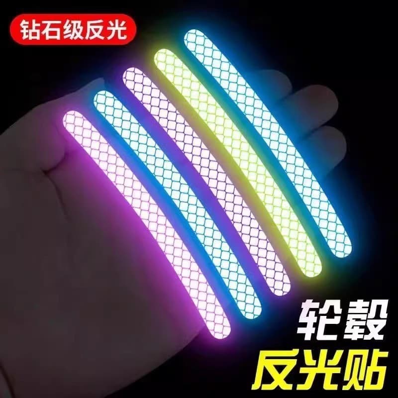 Adesivos decorativos para bicicleta infantil de equilíbrio, faixas refletivas elétricas para cubo de roda noturna, adesi