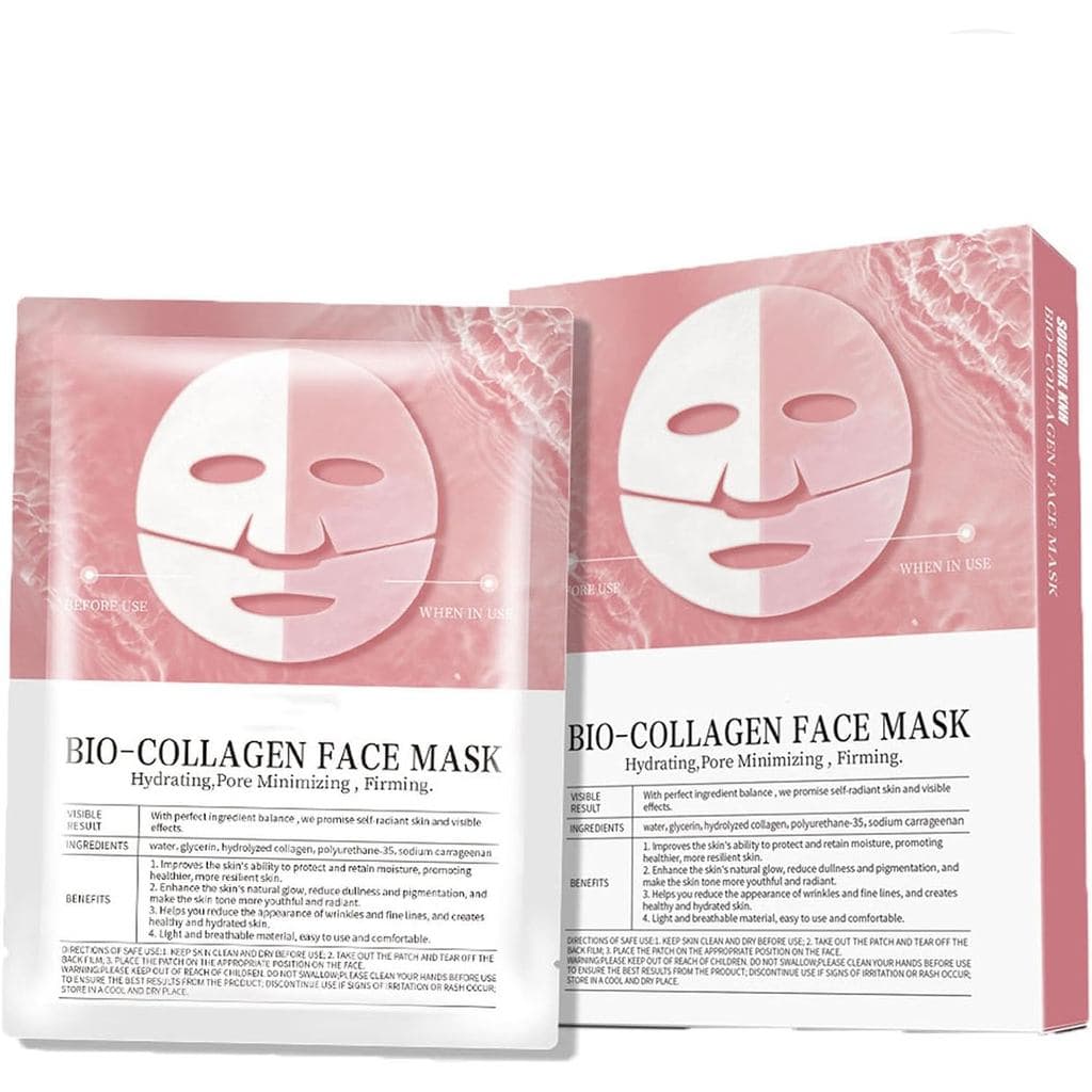 Máscara de Bio-Colágeno, Máscara Facial Profunda de Bio-Colágeno para Firmar e Hidratar, Hidrogel Coreano Noturno com Ác