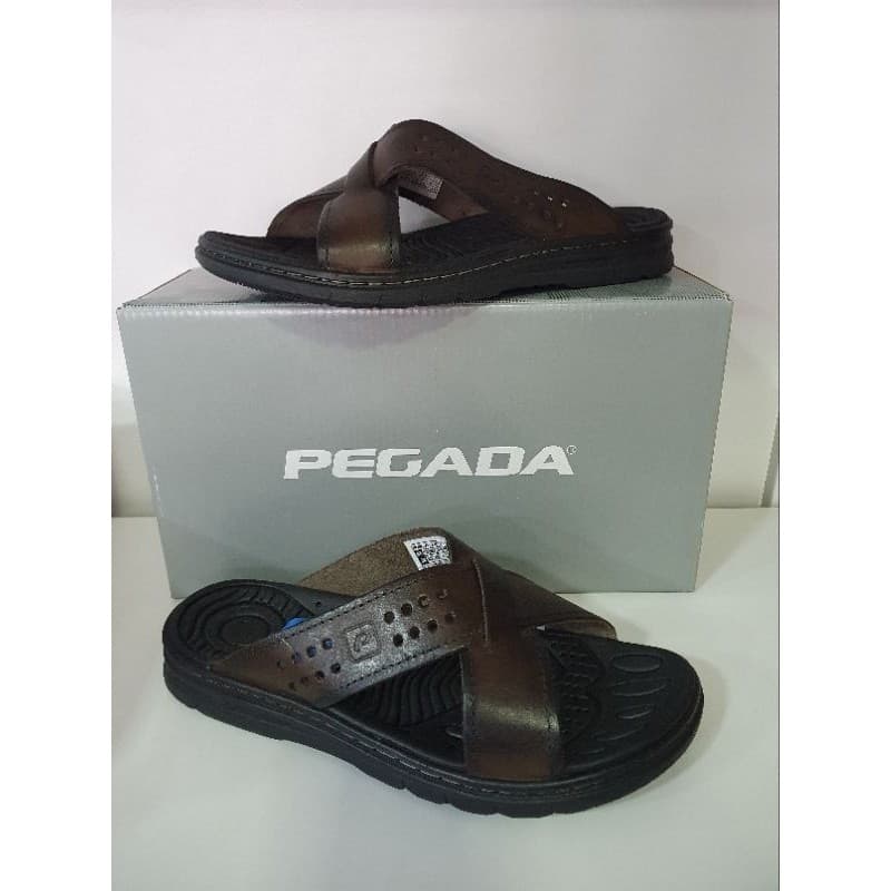 Chinelo Pegada Cravo Masculino em Couro Original Confortável Leve e Resistente 134201