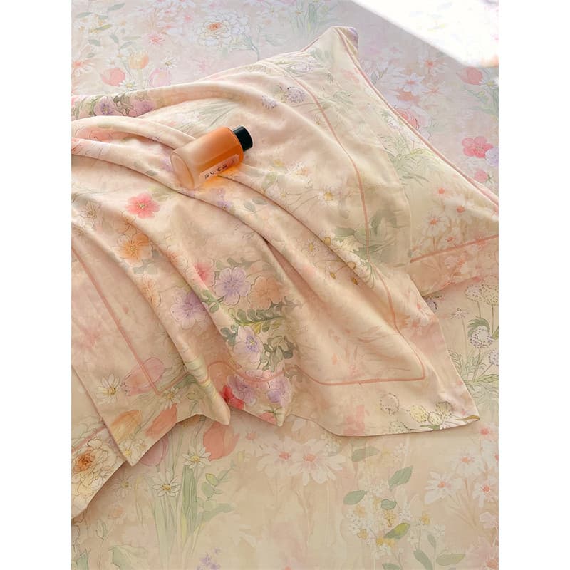 Flor francesa estilo Pastoral sarja de algodão única fronha 100% algodão 48*74cm fronha alta contagem alta densidade