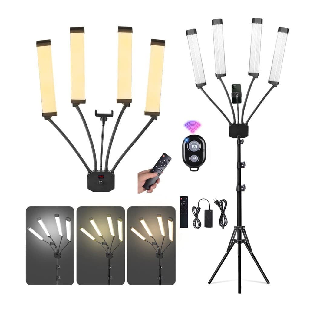 Luminária Tomate Led Ring Light Led Braço Duplo Articulado + Tripé