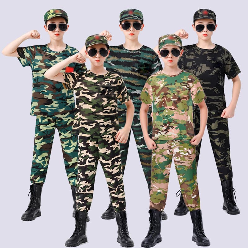 Uniformes de camuflagem para crianças Meninos Meninas Ternos Alunos do ensino fundamental Uniformes de treinamento milit