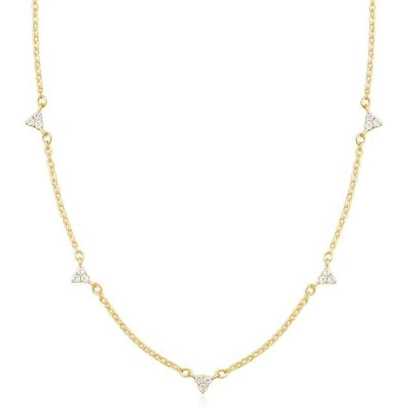 Delicado Prata Ouro Colares Para Mulheres Bonito Estação Gargantilha Simulado Diamante Colar Simples Camadas CZ Na Moda
