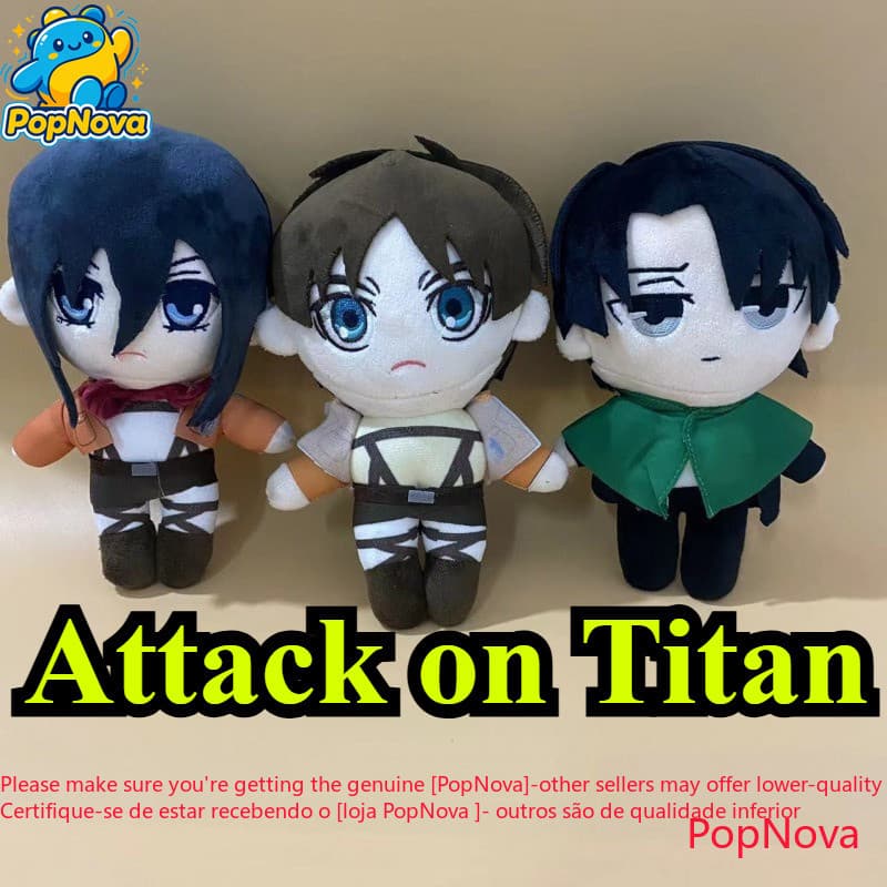 20cm Soft Attack on Titan Plush Cute Cartoon Levi Mikasa Ackerman Brinquedo De Pelúcia Presente De Aniversário Colecioná