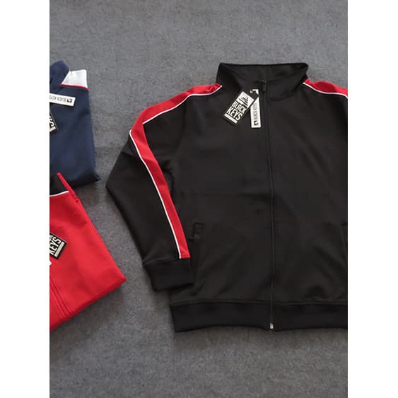 Comércio exterior estilo Retro jaqueta esportiva estudante Casual primavera outono manga barra lateral barra lateral zíp