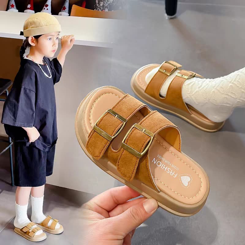 Crianças chinelos exterior Wear verão novo estilo sapatos de praia meninas sapatos de princesa meninas sola macia antide