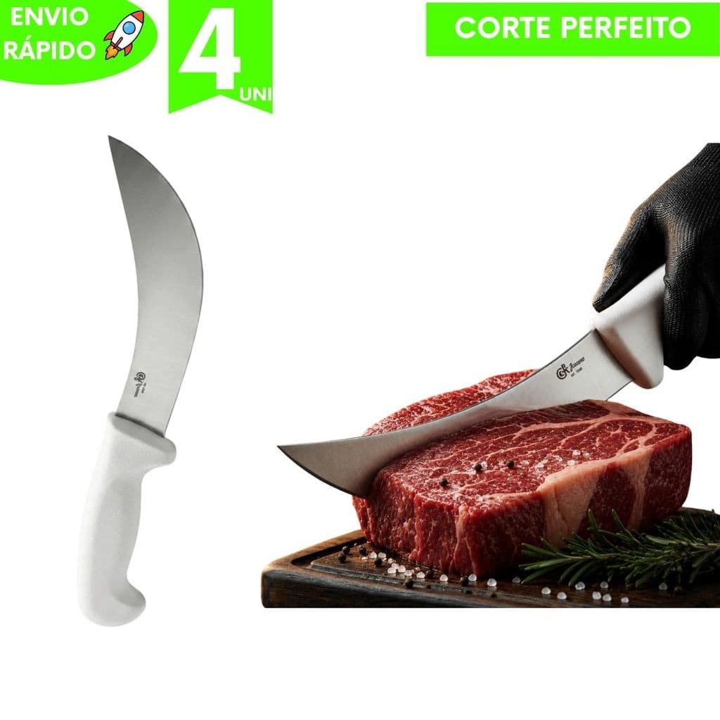 Utilidades Faca Tira Couro Premium Cabo Anatômico Desossar Camping Churrasco Pescaria Caça Limpa Utensílios Doméstico